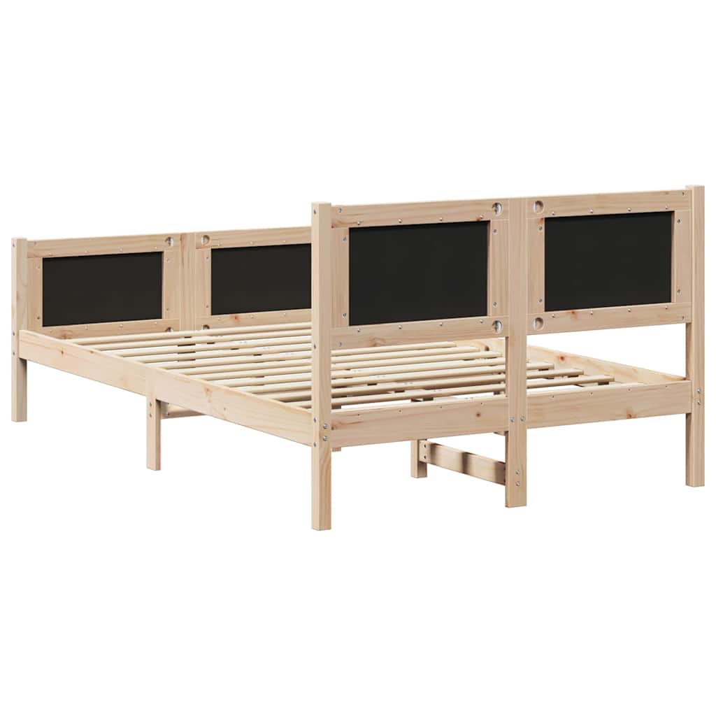 Bettrahmen Schwarz 120 x 190 cm Massives Kiefernholz
