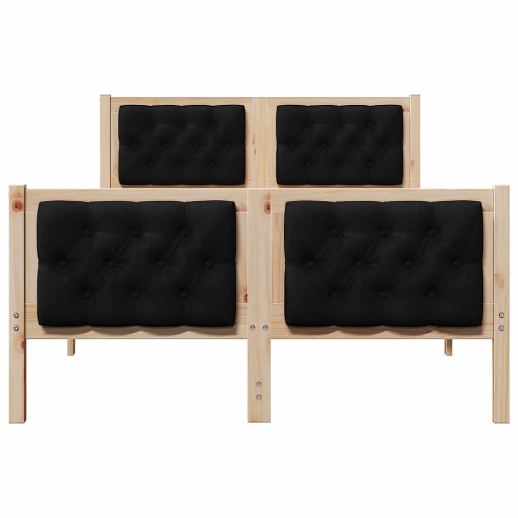 Bettrahmen Schwarz 120 x 190 cm Massives Kiefernholz