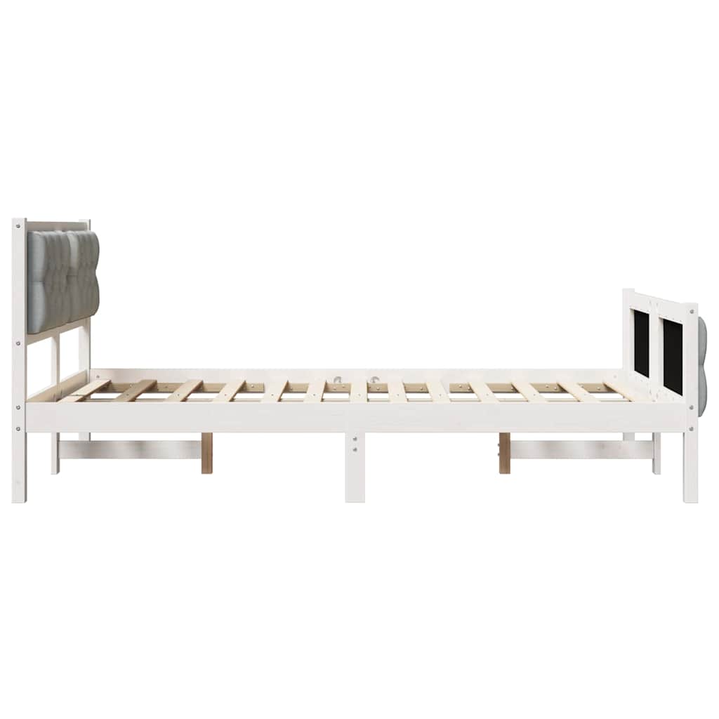 Bettrahmen Hellgrau 120 x 190 cm Massives Kiefernholz