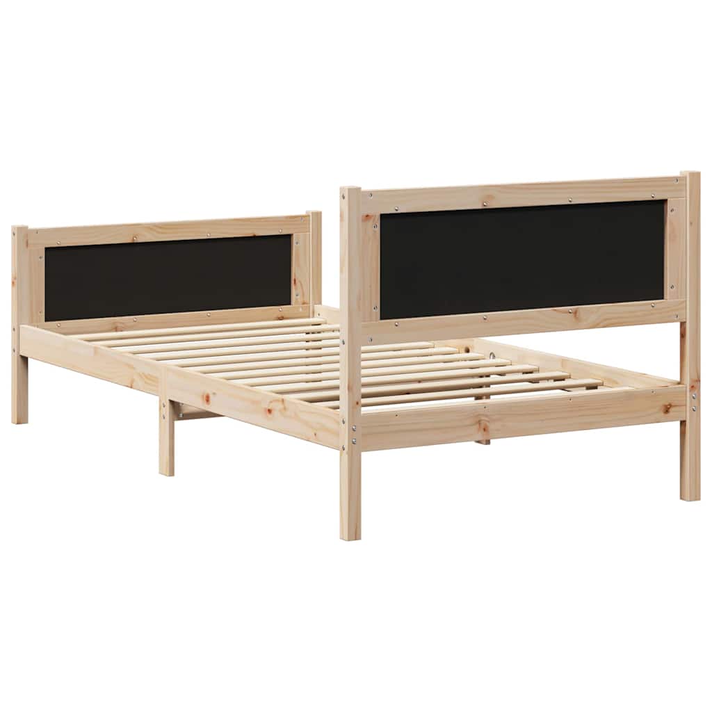 Bettrahmen Dunkelgrau 100 x 200 cm Massives Kiefernholz