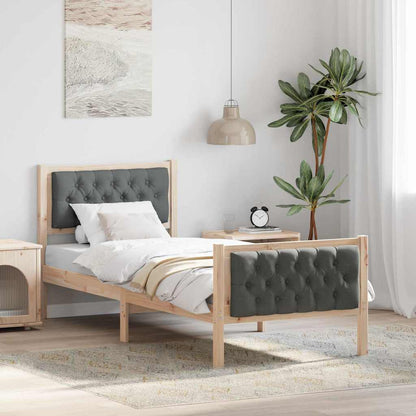 Bettrahmen Dunkelgrau 80 x 200 cm Massives Kiefernholz