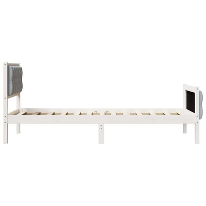 Bettrahmen Hellgrau 80 x 200 cm Massives Kiefernholz