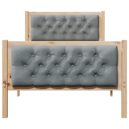 Bettrahmen Hellgrau 90 x 190 cm Massives Kiefernholz