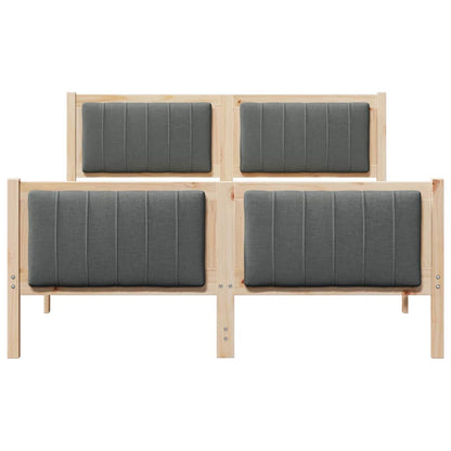 Bettgestell Braun und Dunkelgrau 135 x 190 cm Massivholz Kiefer
