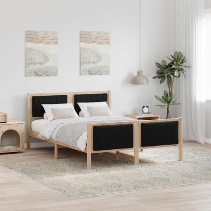 Bettgestell Braun und Schwarz 135 x 190 cm Massivholz Kiefer