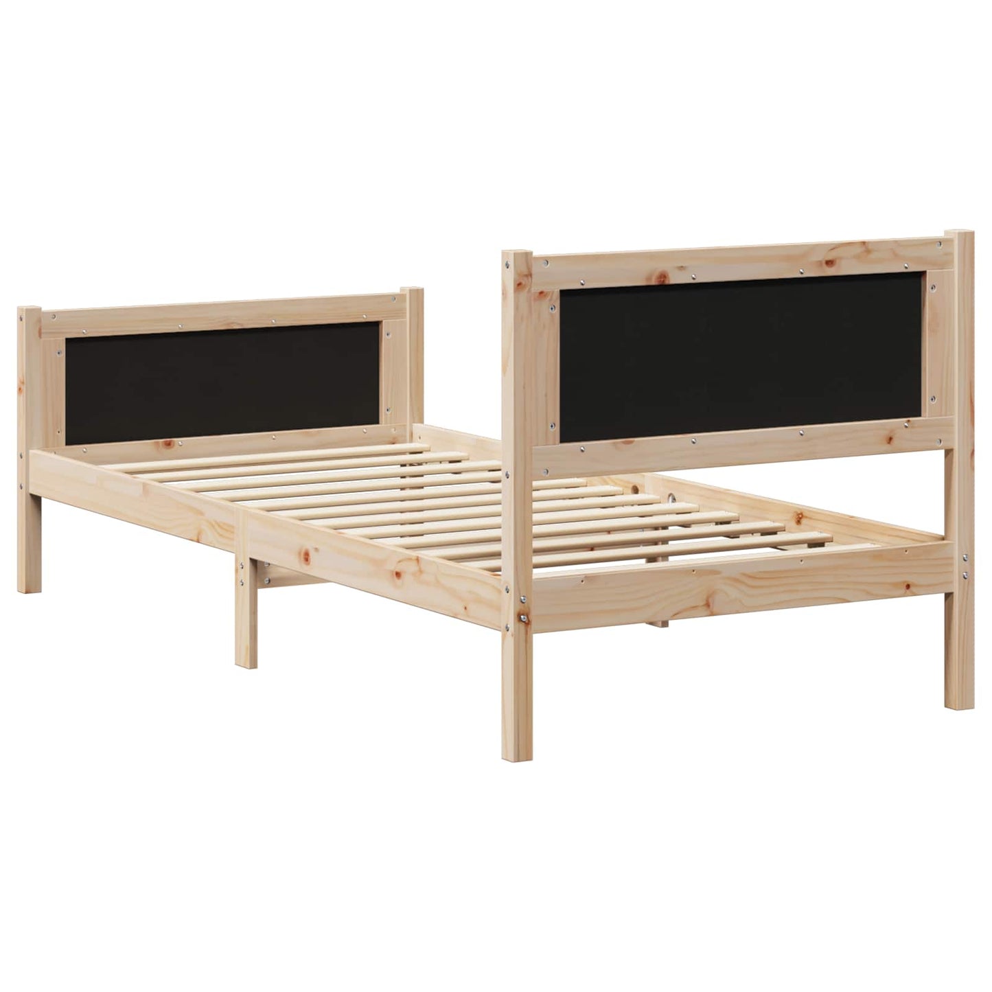 Bettgestell Braun und Dunkelgrau 90 x 200 cm Massivholz Kiefer