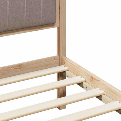 Bettgestell Braun und Taupe 90 x 200 cm Massivholz Kiefer