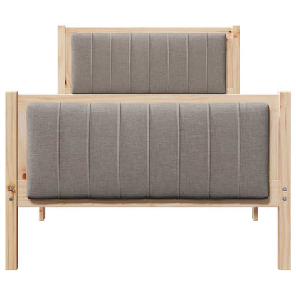Bettgestell Braun und Taupe 90 x 200 cm Massivholz Kiefer