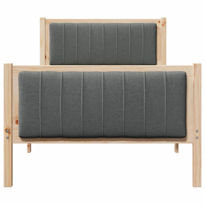 Bettgestell Braun und Dunkelgrau 90 x 190 cm Massivholz Kiefer