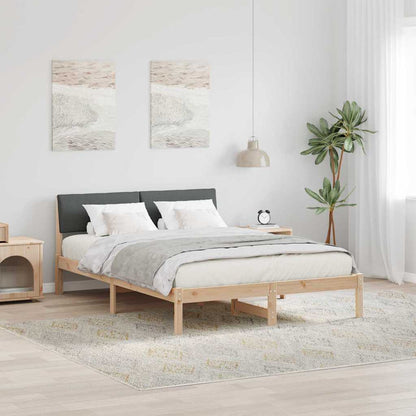 Bettgestell Braun und Dunkelgrau 160 x 200 cm Massivholz Kiefer