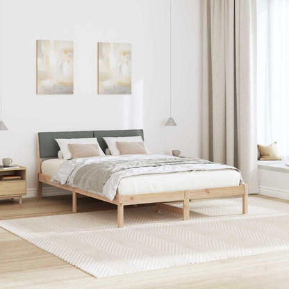 Bettgestell Braun und Dunkelgrau 160 x 200 cm Massivholz Kiefer