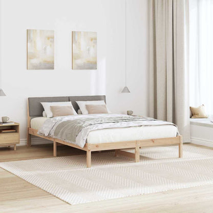 Bettgestell Braun und Taupe 160 x 200 cm Massivholz Kiefer