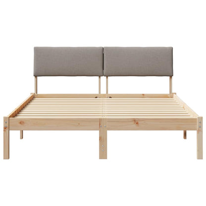 Bettgestell Braun und Taupe 160 x 200 cm Massivholz Kiefer