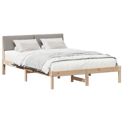 Bettgestell Braun und Taupe 160 x 200 cm Massivholz Kiefer