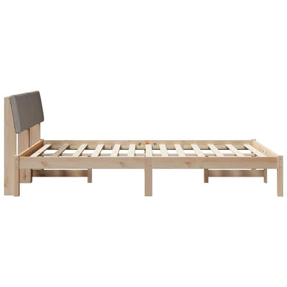 Bettgestell Braun und Taupe 160 x 200 cm Massivholz Kiefer