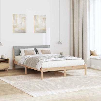Bettgestell Braun und hellgrau 140 x 200 cm Massivholz Kiefer