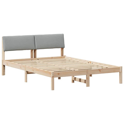 Bettgestell Braun und hellgrau 140 x 200 cm Massivholz Kiefer