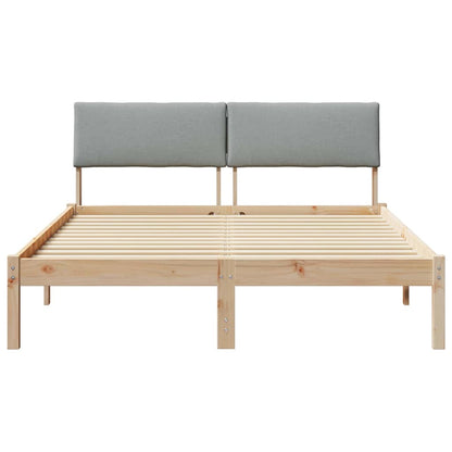 Bettgestell Braun und hellgrau 140 x 200 cm Massivholz Kiefer