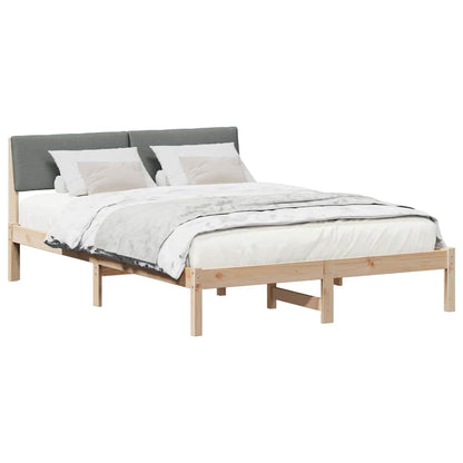 Bettgestell Braun und Dunkelgrau 140 x 200 cm Massivholz Kiefer
