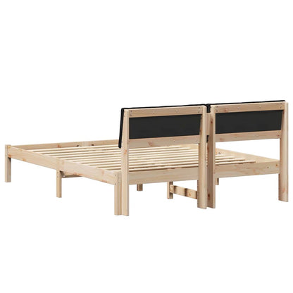 Bettgestell Braun und Schwarz 140 x 200 cm Massivholz Kiefer