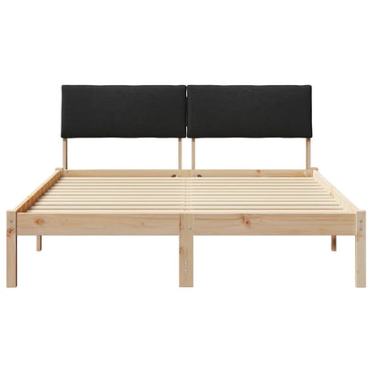 Bettgestell Braun und Schwarz 140 x 200 cm Massivholz Kiefer