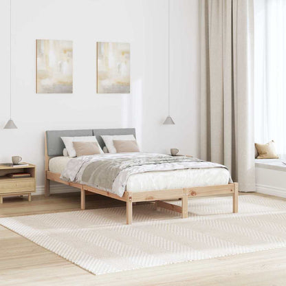 Bettgestell Braun und hellgrau 120 x 190 cm Massivholz Kiefer