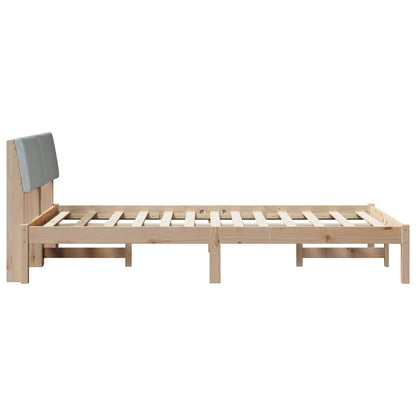 Bettgestell Braun und hellgrau 120 x 190 cm Massivholz Kiefer