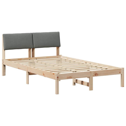 Bettgestell Braun und Dunkelgrau 120 x 190 cm Massivholz Kiefer