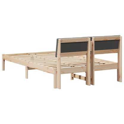 Bettgestell Braun und Dunkelgrau 120 x 190 cm Massivholz Kiefer