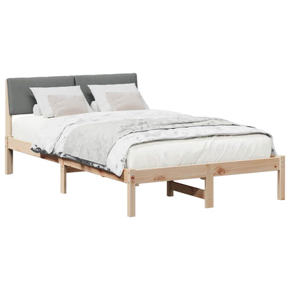 Bettgestell Braun und Dunkelgrau 120 x 190 cm Massivholz Kiefer