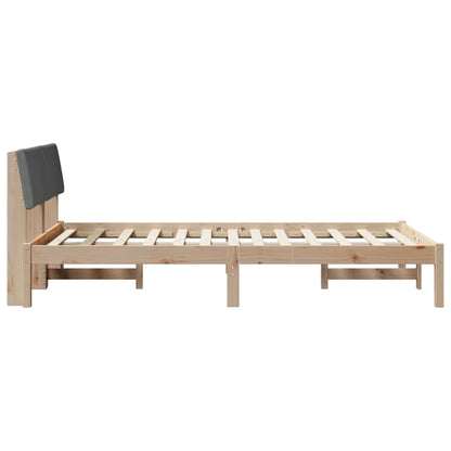 Bettgestell Braun und Dunkelgrau 120 x 190 cm Massivholz Kiefer