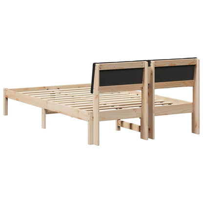 Bettgestell Braun und Schwarz 120 x 190 cm Massivholz Kiefer