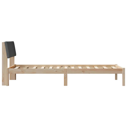 Bettgestell Braun und Dunkelgrau 100 x 200 cm Massivholz Kiefer