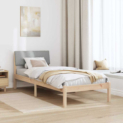 Bettgestell Braun und hellgrau 80 x 200 cm Massivholz Kiefer