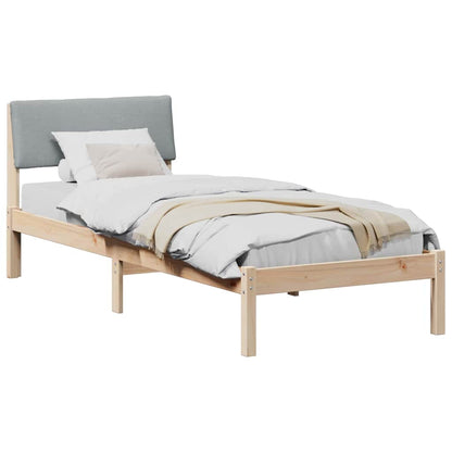 Bettgestell Braun und hellgrau 80 x 200 cm Massivholz Kiefer