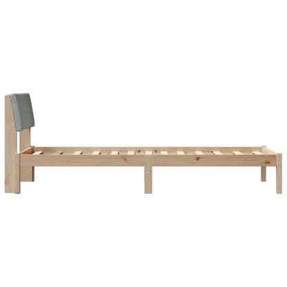 Bettgestell Braun und hellgrau 80 x 200 cm Massivholz Kiefer