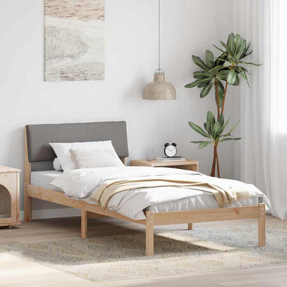 Bettgestell Braun und Taupe 90 x 190 cm Massivholz Kiefer