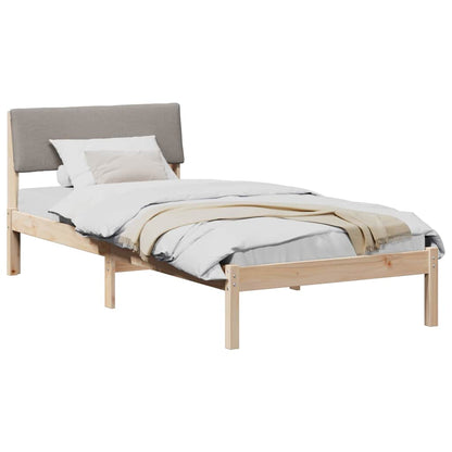Bettgestell Braun und Taupe 90 x 190 cm Massivholz Kiefer