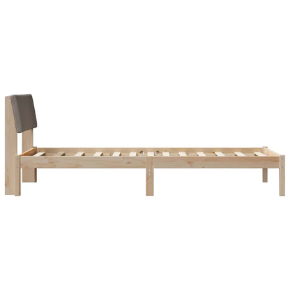 Bettgestell Braun und Taupe 90 x 190 cm Massivholz Kiefer