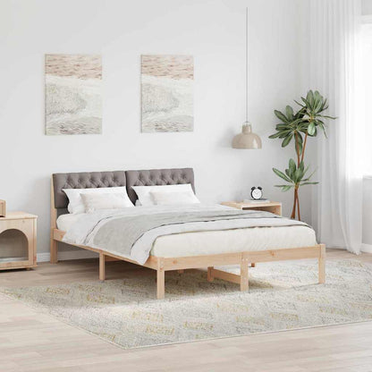 Bettgestell Braun und Taupe 140 x 200 cm Massivholz Kiefer