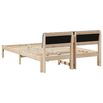 Bettgestell Braun und Taupe 140 x 200 cm Massivholz Kiefer
