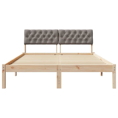 Bettgestell Braun und Taupe 140 x 200 cm Massivholz Kiefer