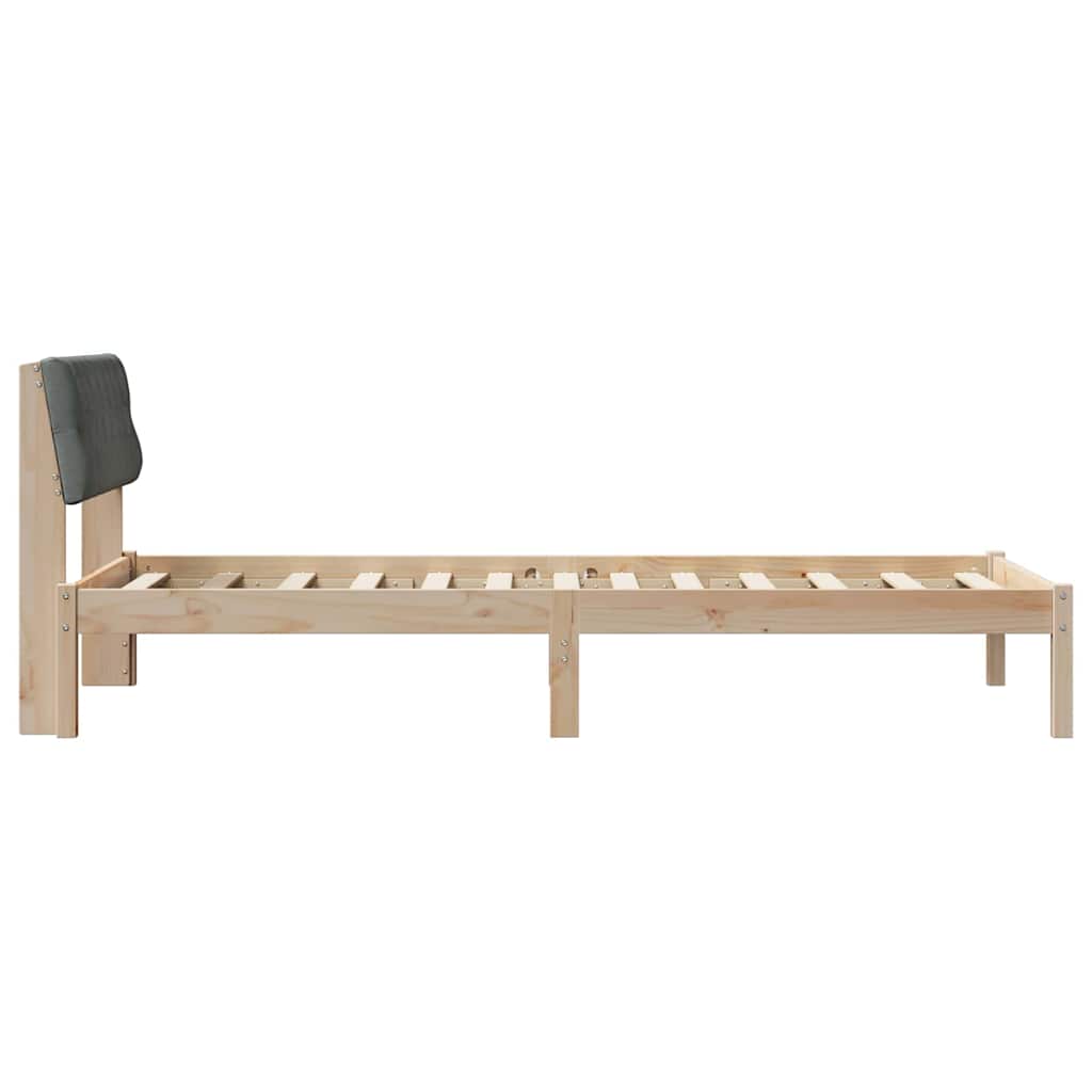 Bettgestell Braun und Dunkelgrau 90 x 190 cm Massivholz Kiefer