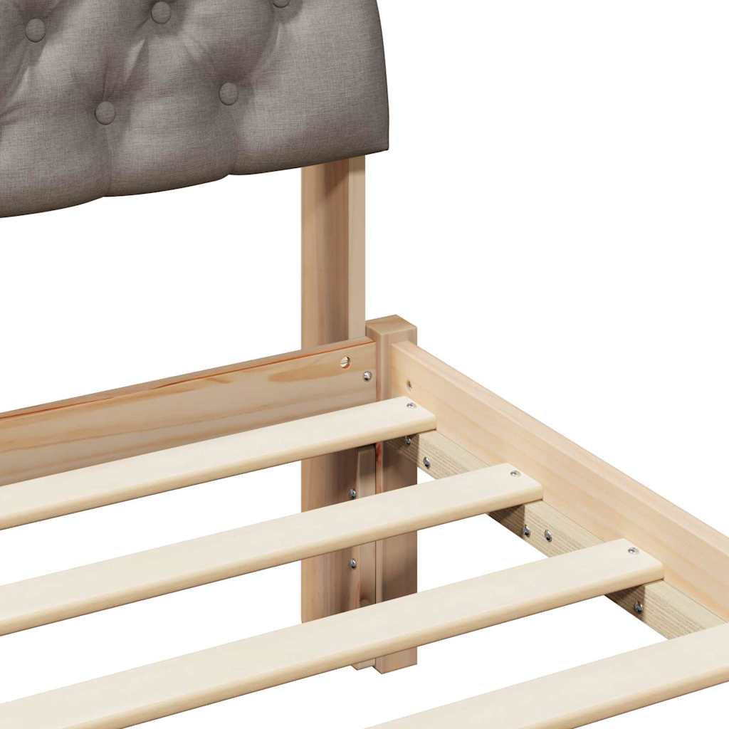 Bettgestell Braun und Taupe 75 x 190 cm Massivholz Kiefer