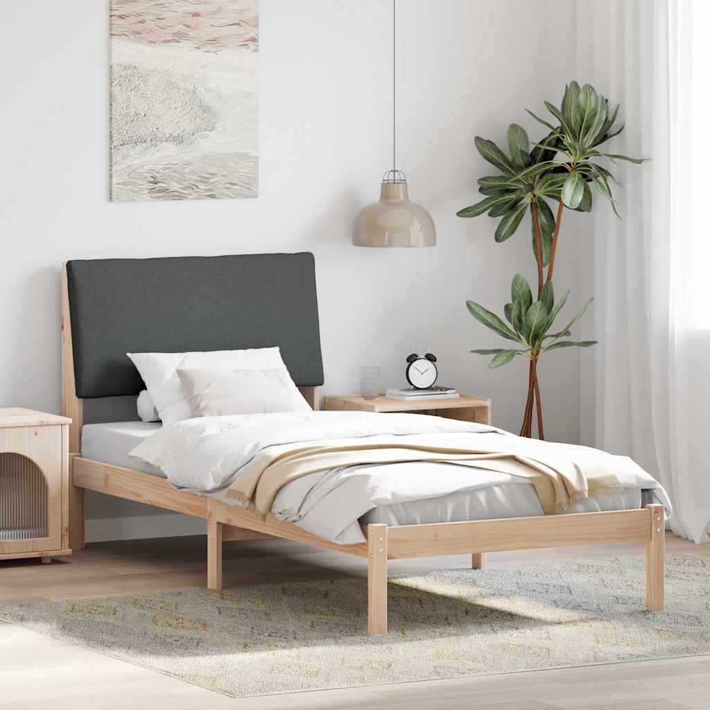 Bettgestell Braun und Dunkelgrau 100 x 200 cm Massivholz Kiefer
