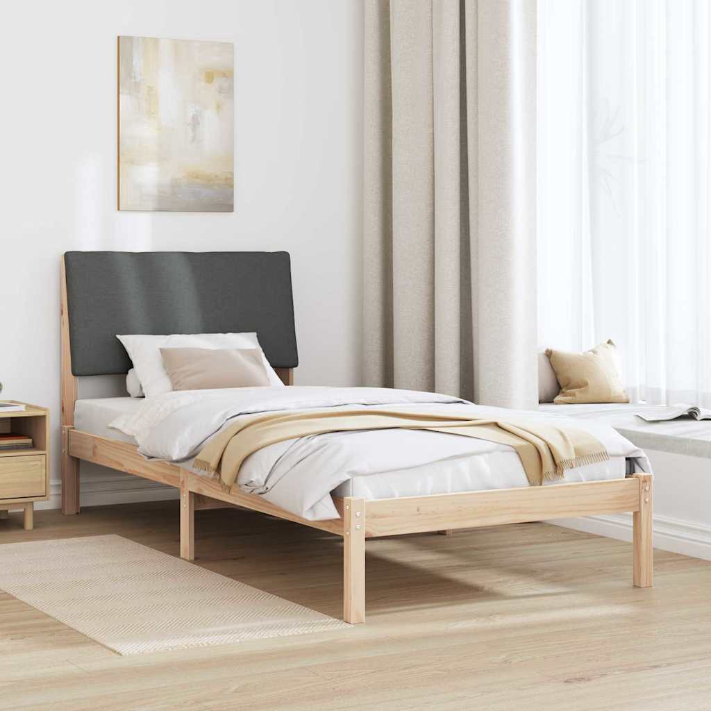 Bettgestell Braun und Dunkelgrau 100 x 200 cm Massivholz Kiefer