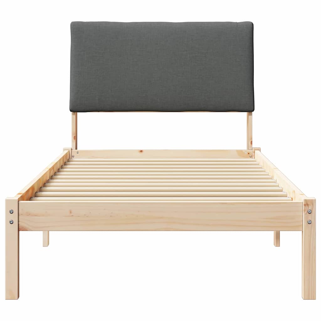 Bettgestell Braun und Dunkelgrau 100 x 200 cm Massivholz Kiefer