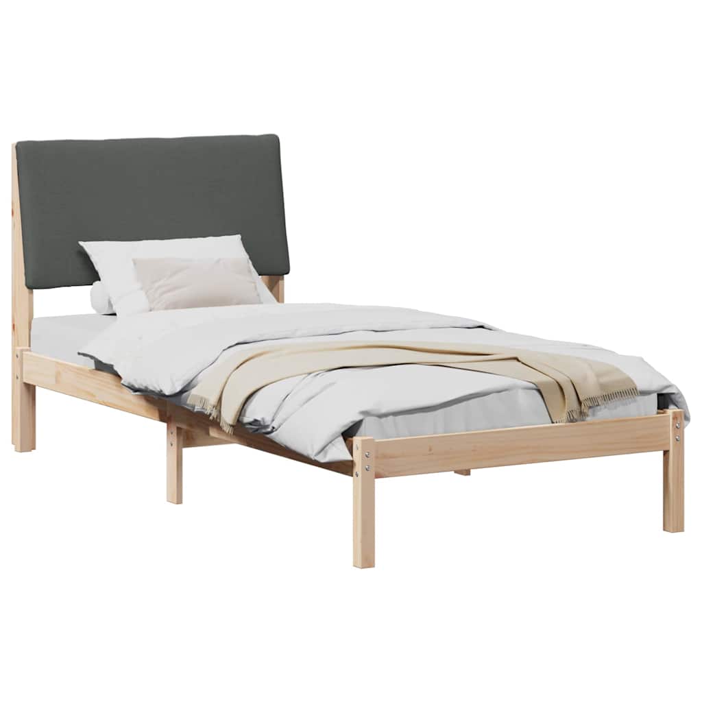 Bettgestell Braun und Dunkelgrau 100 x 200 cm Massivholz Kiefer