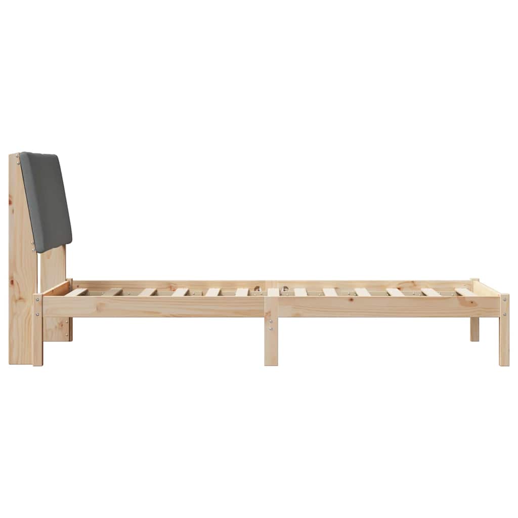 Bettgestell Braun und Dunkelgrau 100 x 200 cm Massivholz Kiefer