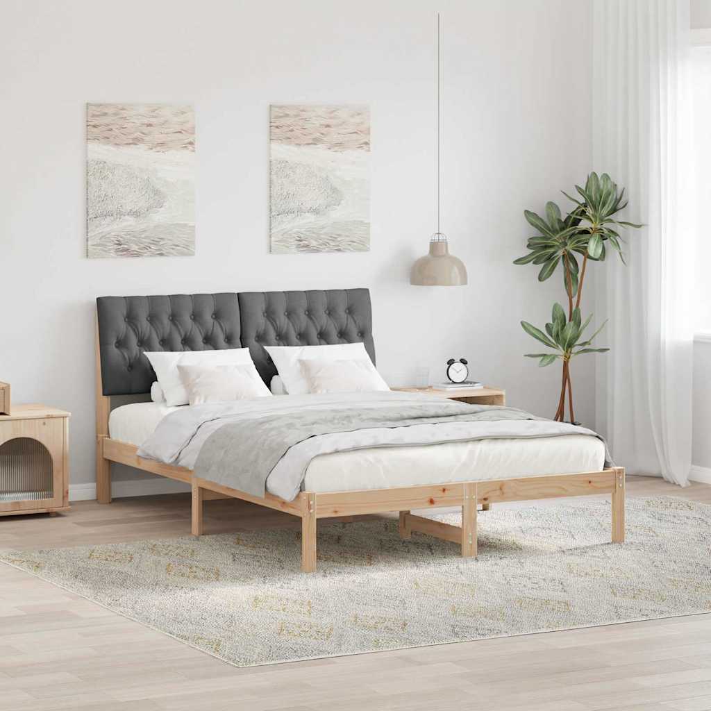Bettgestell mit gepolstertem Kopfteil Braun 135 x 190 cm